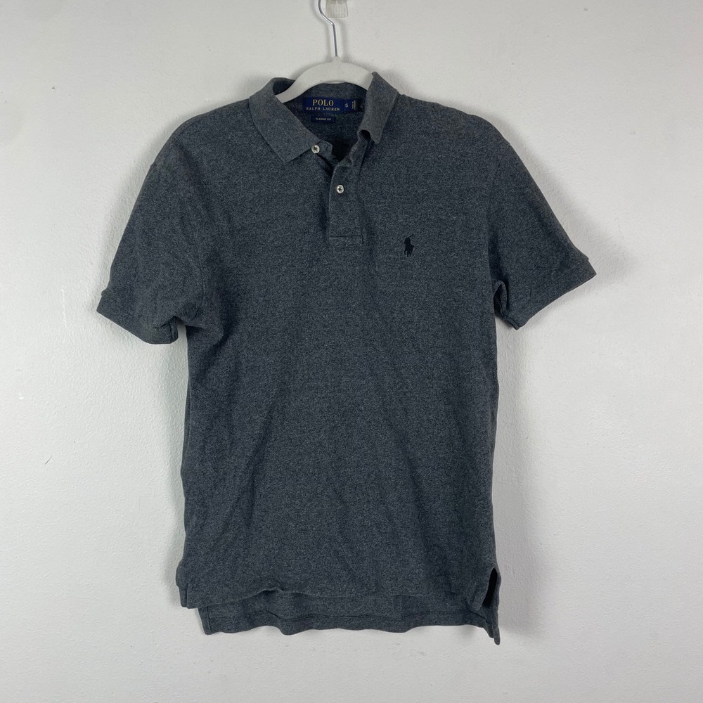 Polo Ralph Lauren Classic Fit Mens Dark Gray Short Sleeve Polo Shirt Size‎ S